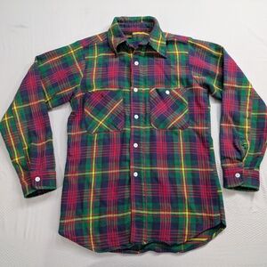 Vintage 1960's Big Yank Heavy Cotton Flannel Shirt Men's Size XS